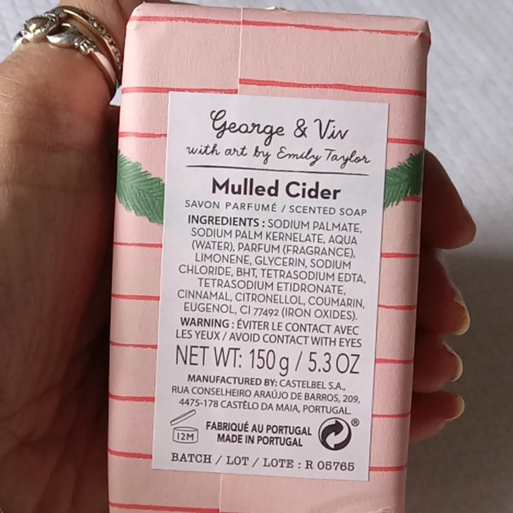 Hand Milled Soap by George and Viv, From Portugal NWT